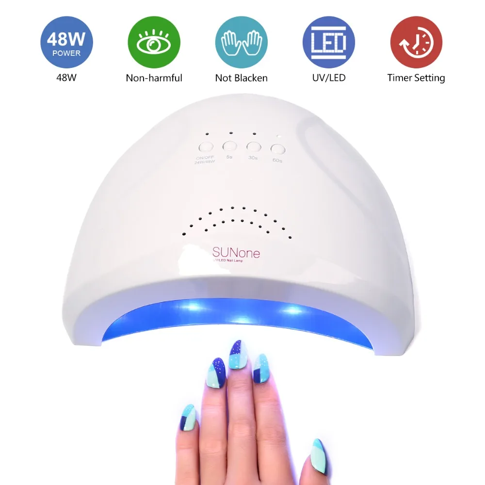 Modelones 7Pcs/Lot Nail Lamp Semi Permanent Led Gel Polish Kits Smart Sensor 36W/48W UV Lamp Nail Cure Machine Gel Lacquer Kits