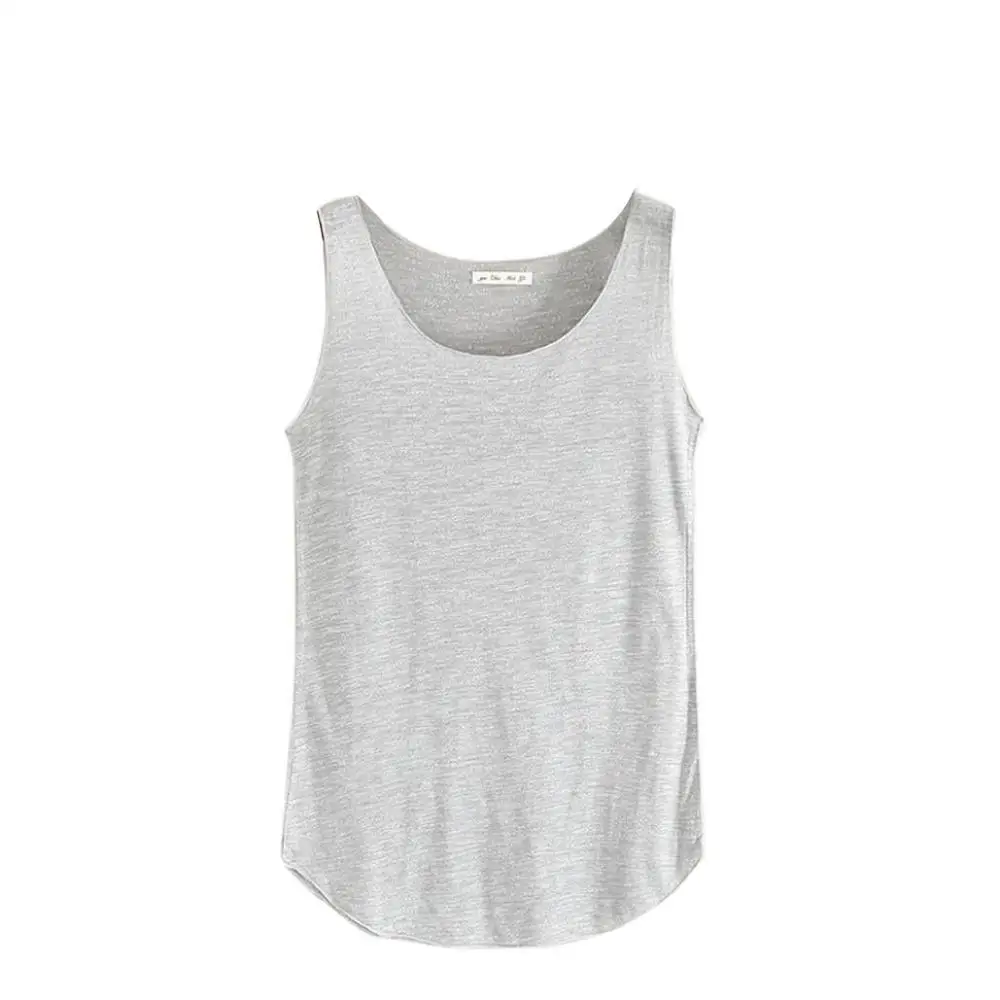 Light Gray Модные Майки Женские повседневные серые/черные/белые однотонные Короткие топы уличная одежда без рукавов Круглый вырез летний женский Топ# TH - Цвет: Light Gray