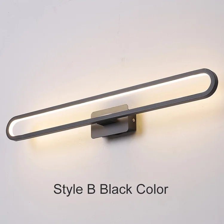 Style B Black Черный/белый современный светодиодный зеркальный светильник 40-70 см противотуманный светильник для ванной комнаты AC220V 110V настенный светильник для ванной комнаты - Цвет абажура: Style B Black