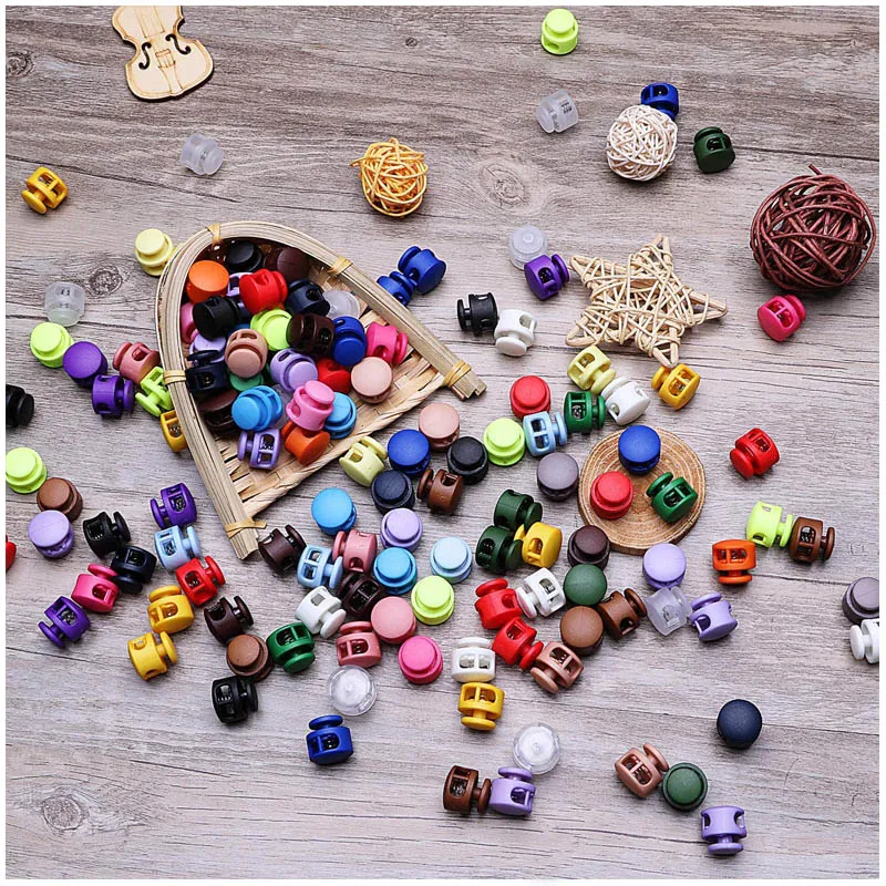 Plastic Spring Cord Locks End Toggle Stopper Hat Elastic Rope Lock Clips DIY Shoelace Clamp for Camping Hiking Backpacks 20Pcs elastic rope locks