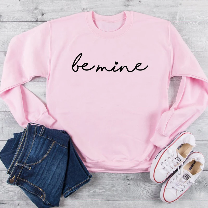 Be mine heart Графический Женский модный Повседневный свитер на День святого Валентина праздничный подарок хипстер для молодых девушек винтажный хлопковый винтажный Топ