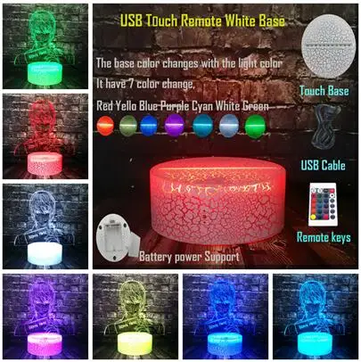 Controller 7 Color Японское аниме сноска смерти крутая фигурка Ягами настроение свет мультяшный стол 7 цветов USB Crack база RGB Изменение лампы подарок для друзей праздника - Испускаемый цвет: Controller 7 Color