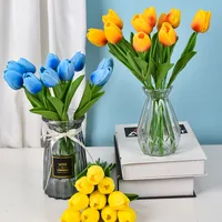 5pcs Artificial tulip Flower Bouquet Multicolor Flowers For Valentines Day Gifts DIY Home Wedding Party Decoration Fake Flowers