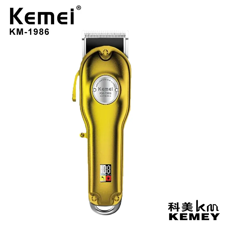 Tondeuse à Cheveux Electrique Kemei KM-1986, Corps en Métal, Lame en Acier au Carbone Réglable-1
