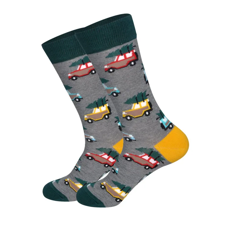 Downstairs Quality Mens Happy Socks 27Colors Streetwear Hip Hop Young Man Fashion Combed Cotton Calcetines Largos Hombre - Цвет: Car