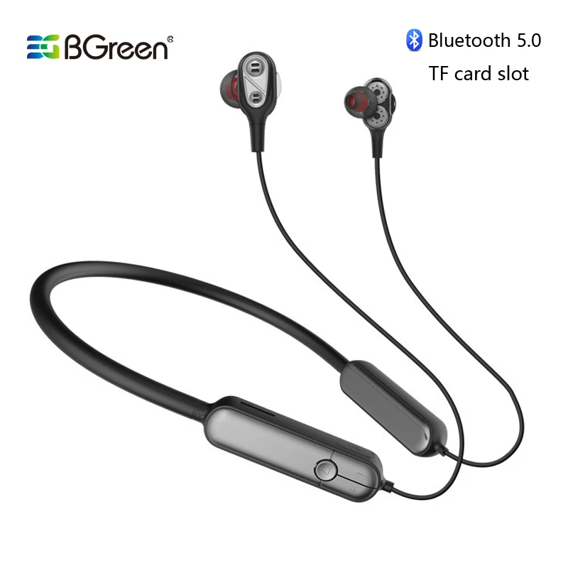 BGreen Спортивные наушники Bluetooth 5 0 для бега встроенный MP3 TF-карта гарнитура