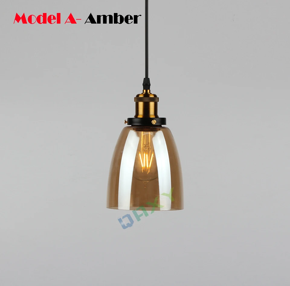 E27 креативный прозрачный/Янтарный стеклянный подвесной светильник для дома, кухни, спальни, светодиодный подвесной светильник, подвесной светильник Suspendu [D1501]
