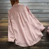 8417 New Autumn Women Blouse Japan Style Literary Print Turndown Collar Double Layer Cotton Shirt Tops Women 3