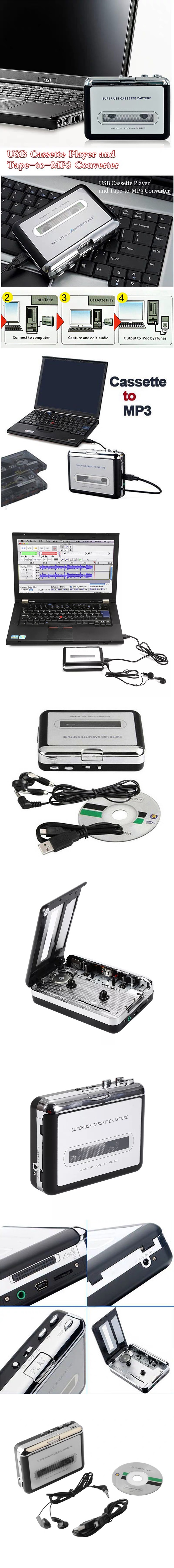Мини USB Кассетная лента для MP3 IPod CD конвертер Захват аудио музыкальный плеер
