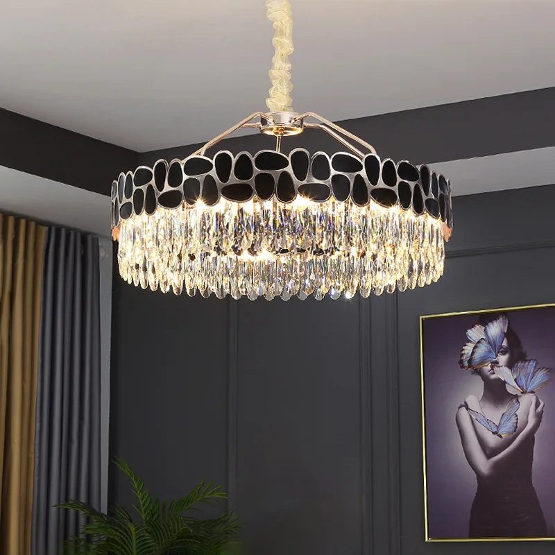 

Luxury Modern Nordic Restaurant Bedroom Lamp Living Room K9 Crystal Chandelier Simple Personality Creative Villa Chandelier