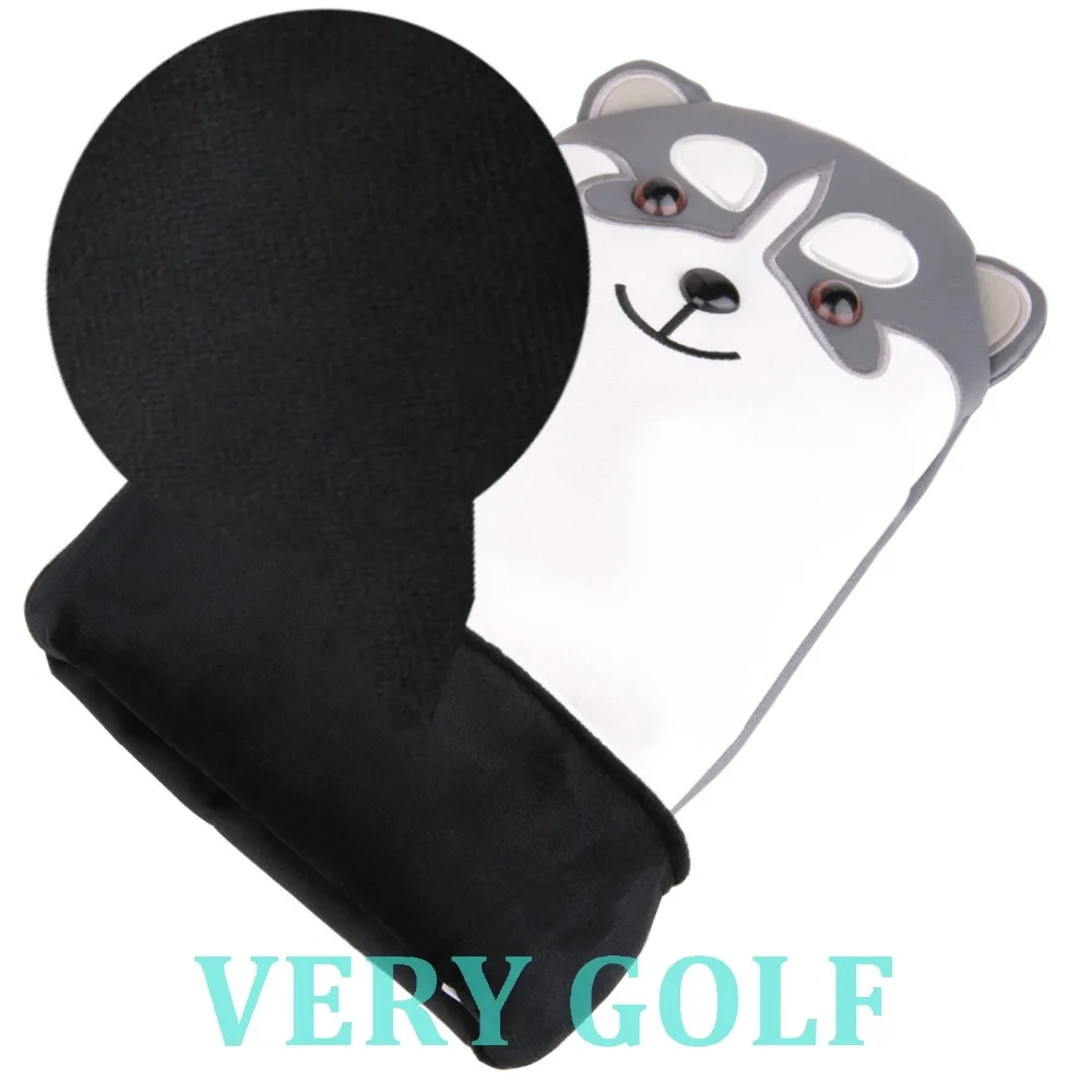 3pcs Golf Club Driver Fairway Wood Head Cover PU Leather with Puppy Husky Shaped Headcover With No Tag 3 5 7 x