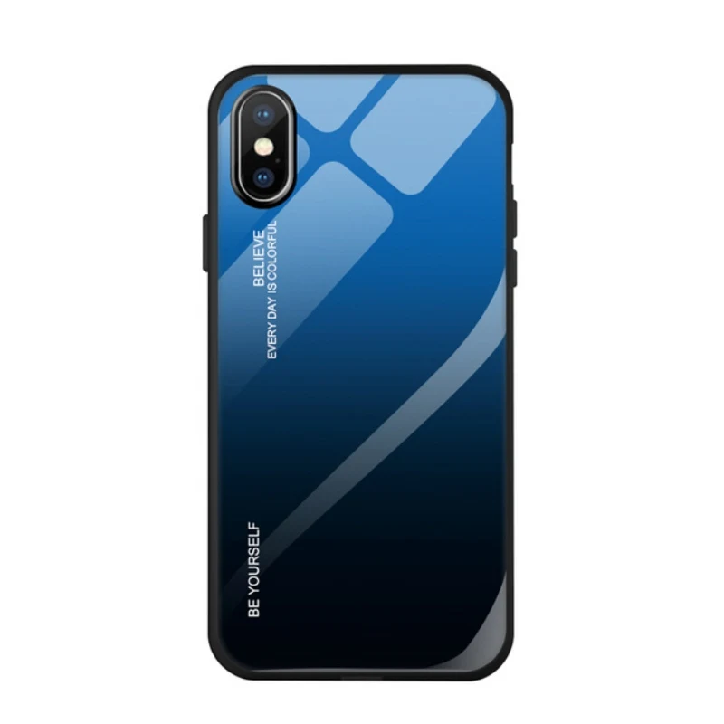 

For Phone XS Max Phone Case Concise Innovation Anti-scratch Tempered Glass Gradient Anti-fall Ultra-thin Dirt-resistant