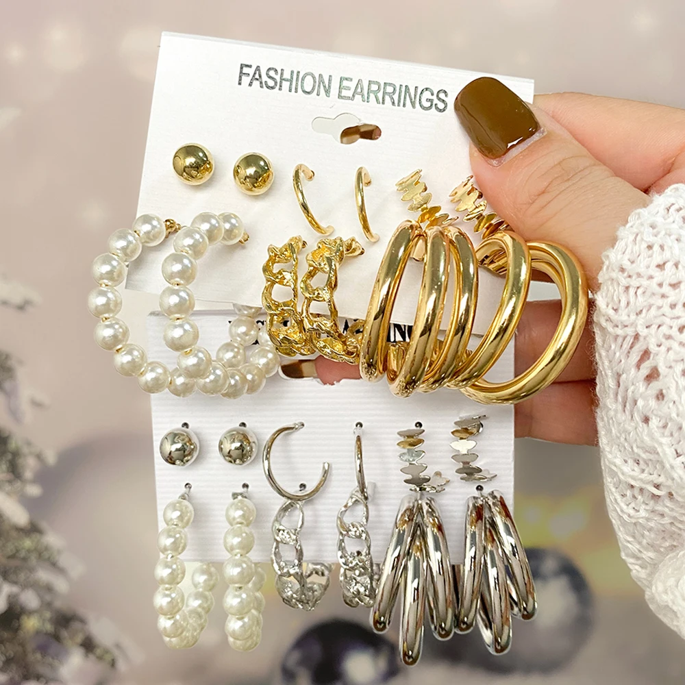 FNIO Винтажные серьги в виде бабочек золотого и серебряного цвета с жемчугом