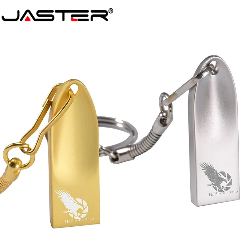 Металлический USB флеш накопитель JASTER 2 0 ручка Серебряное золото 4 ГБ 16 32 64 128 флешка