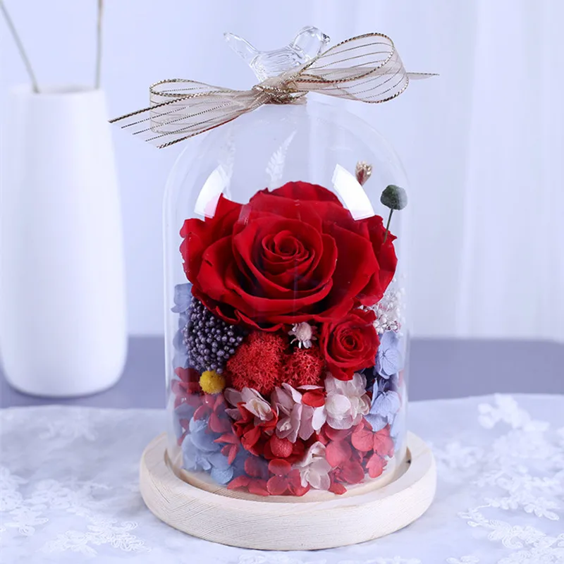 1set log base dome 12 см* 16 см диаметр = 12 см плоские кастаньеты птица Топ стеклянный купол ваза, домашний декор стеклянный купол DIY друг Подарочный Свадебный мешочек подарок - Цвет: 1set log base dome