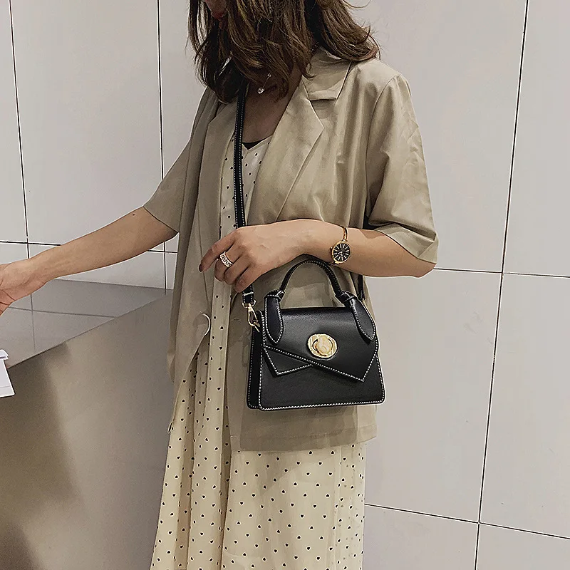 

Irregular WOMEN'S Bag Summer Hipster 2019 New Style Western Style Lock Shoulder Bag Simple Fashion Shoulder Square Sling Bag