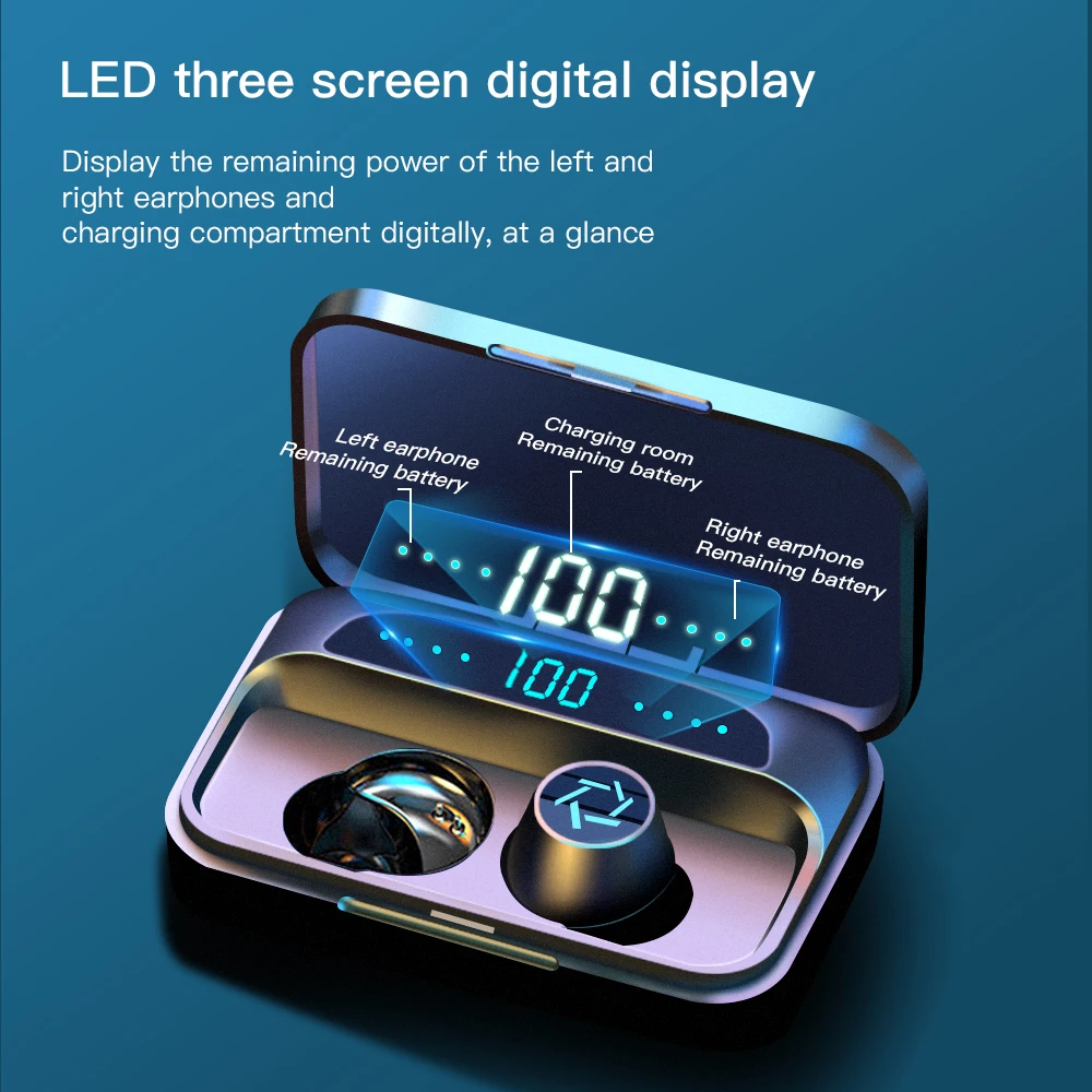 Wireless bluetooth earphpnes 2200mAh 