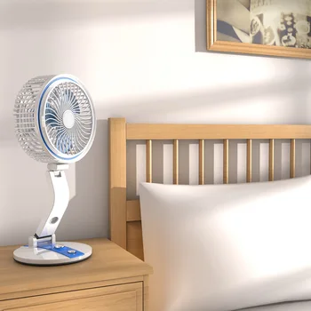 

Multi-function Foldable Table Fan 2 Speed Adjustible Fan Portable Mini Hand Held Desk Solar Fan