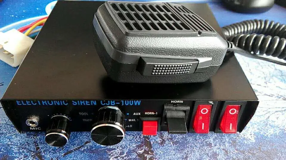 Police lightbar with siren and built in speaker law enforcement emergency vehicle warning light bar car flash strobe lightbar