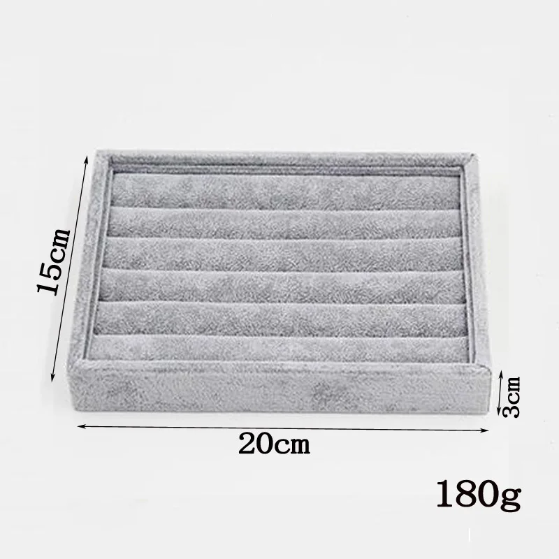 Ледяной серый бархатная коробка для хранения ювелирных украшений Органайзер