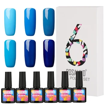 

6PCS/Box 10ML Polish Soak Off Manicure Coat Quick Dry UV Art Design Lacquer Varnish Bright Base Solid Color Nail Gel Set