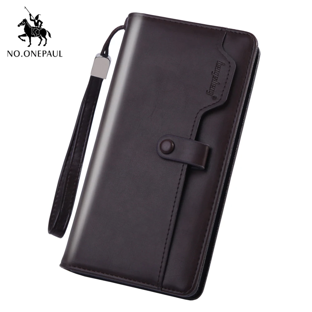 

NO.ONEPAUL New Men's clutch bag wallet men wallet men's long US dollar clip multi-function mobile phone bag zipper small handbag