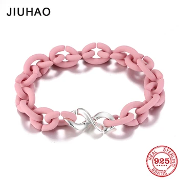 

High quality Hight quality charm Beads Pink Hard Rubber Bracelets hand accessories for women jewelry making Gift
