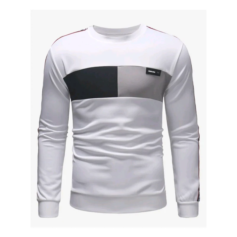 

2019 Spring Men Sweatshirts Men's Casual Warm Fleece Pullover Simple Basic Sweatshirt Black Gray White Blue