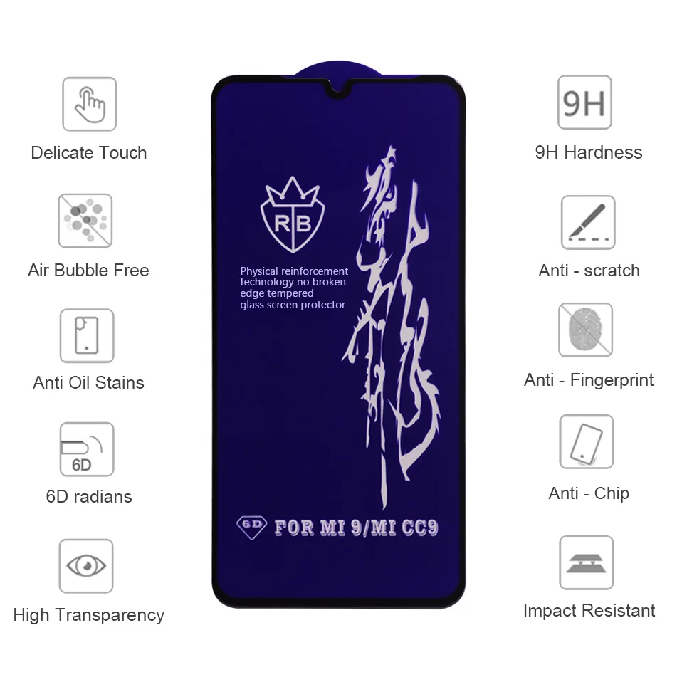 6D закаленное стекло для Xiao mi Red mi Note 8 Pro 8t Note8 7 8a 7a 6 6a Защитное стекло для экрана Xiaomi mi 9 Pro Red mi 8a 8 Lite 6
