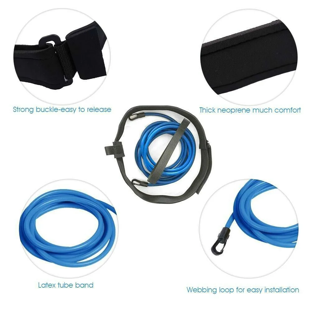 Swimming Waistbelt 3/4m Adjustable Swim Training Resistance Elastic Belt Swimming Exerciser Safety Swimming Belt Swim Tether Elastic Rope Band