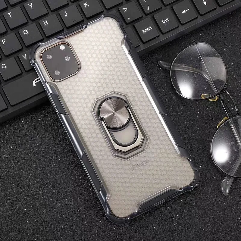 HOKEJ, высококачественный Двухцветный ТПУ чехол для iPhone 11 11por/iPhone 7/8/xs/XR/xs MAX/iPhone 11por MAX задняя крышка для телефона - Цвет: Черный