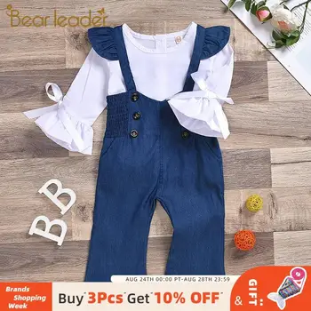 

Bear Leader 2020 New 2-6T Children Casual Autumn Clothing Sets Girls Suits 2PCS Jeans Pants + Flare Sleeve Shirt Fashion Sets
