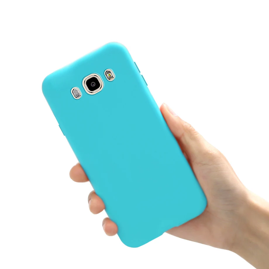 Для чехла samsung Galaxy J3 J5 J7 чехол J310 J510 J710 Карамельный Цвет Мягкая термополиуретановая накладка на заднюю панель Fundas для samsung J3 J5 J7 6 Чехол - Цвет: Sky Blue