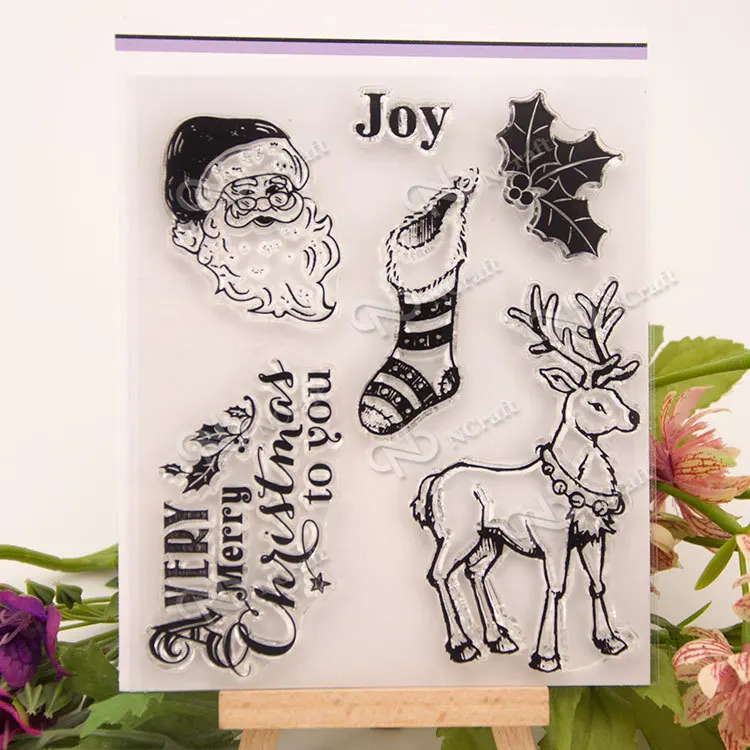 

Merry Christmas Transparent Clear Silicone Stamps for DIY Scrapbooking Photo Album Decor