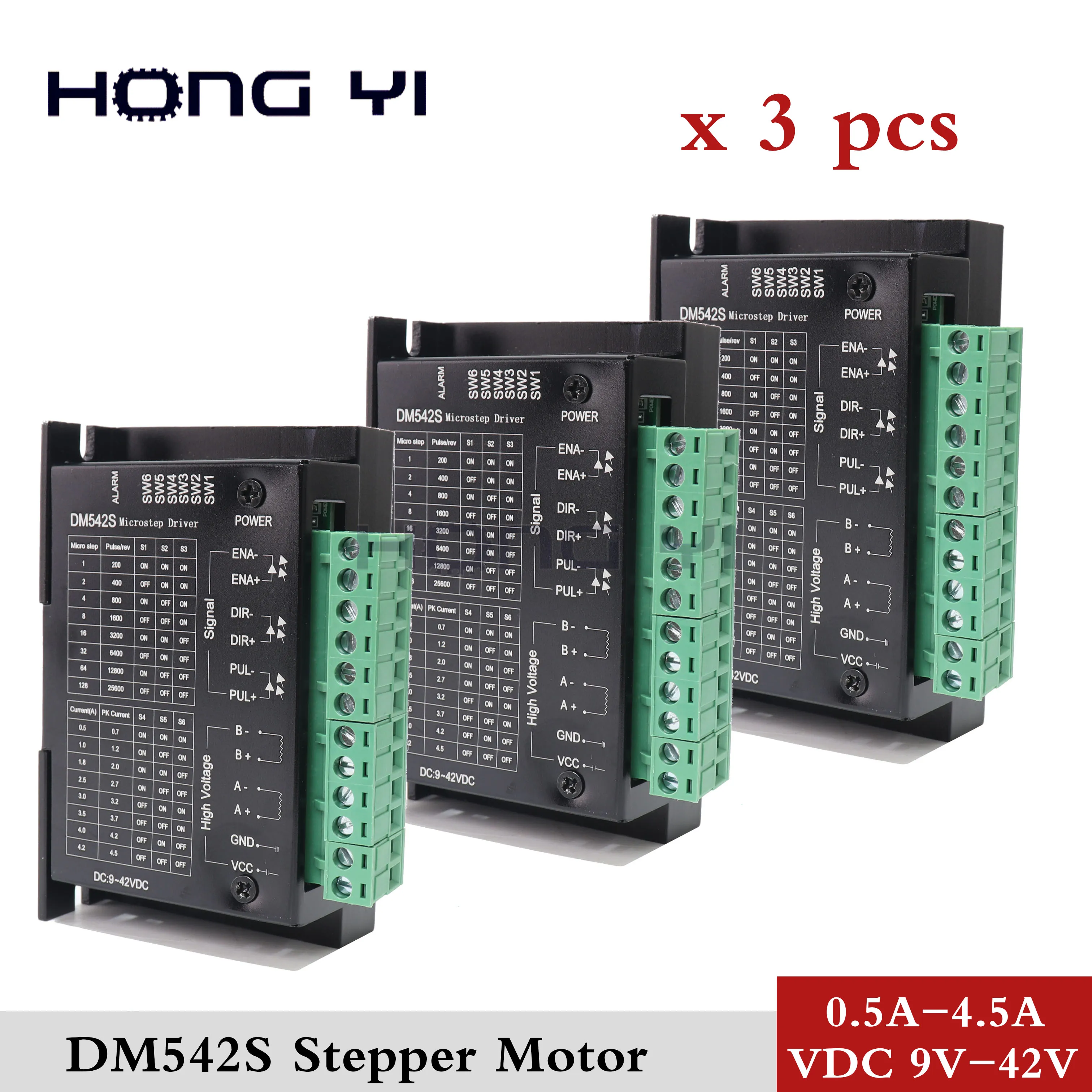 3 шт. dm542S для nema 23 мотор, M542/2M542 шаговый Драйвер микростеп шаговый двигатель драйверы 18-48 В DC Макс. 4.5A 57 86 серия