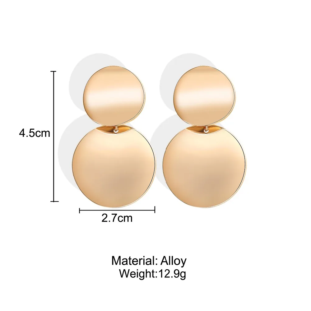 Новая мода Специальные гладкие круглые металлические золотые очаровательные серьги-капли модные глянцевые Эффектные серьги для женщин ювелирные изделия
