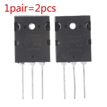 

1Pair 2SA1943 2SC5200 TO-3PL Silicon NPN + PNP Audio Amplifier Transistor