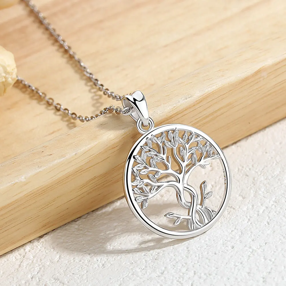 Eudora Стерлинговое серебро дерево жизни кулон ожерелье кельтский узел ожерелье дерево с AAA CZ Кристалл помолвка Свадебные украшения