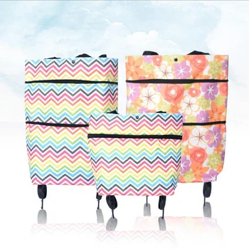 

Portable Adjustable Shopping Cart Covers Tug Trolley Case Package Oxford Cloth Folding Dual-use Can Be Towed Tugboat