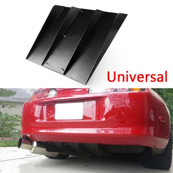

22" x 21" ABS Rear Bumper 4 Fins Diffuser Fin Black For Honda Acura Universal Spoilers Wings Car styling accessories Auto Parts