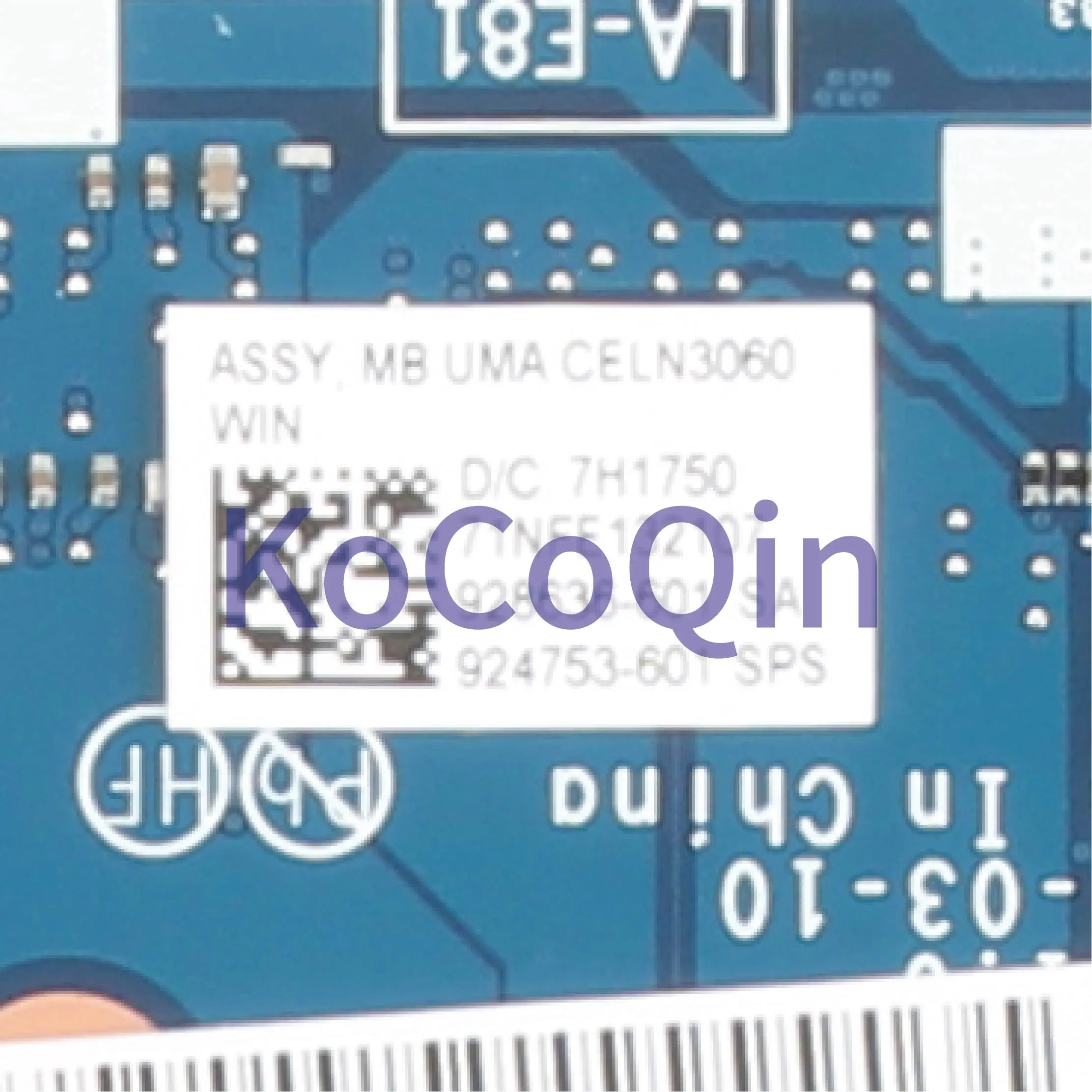 KoCoQin материнская плата для ноутбука hp Pavillion 15-BS Core SR2KN Celeron N3060 материнская плата 924753-601 LA-E811P