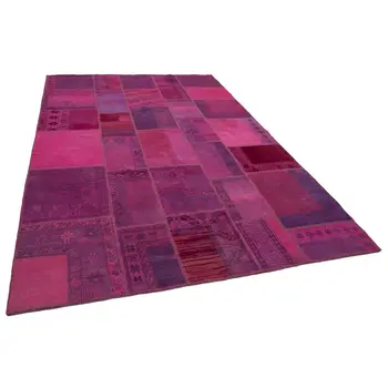 

208x306 Cm Pink Handmade Patchwork Rug-7x10 Ft