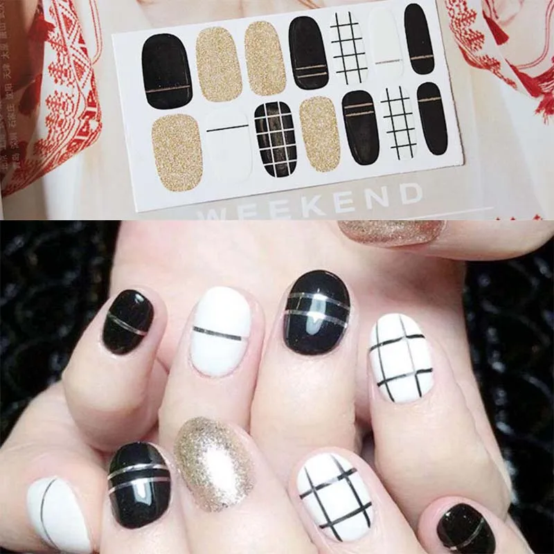 2020 разработан полный обертывания блестящие дизайн ногтей наклейки многоцветные