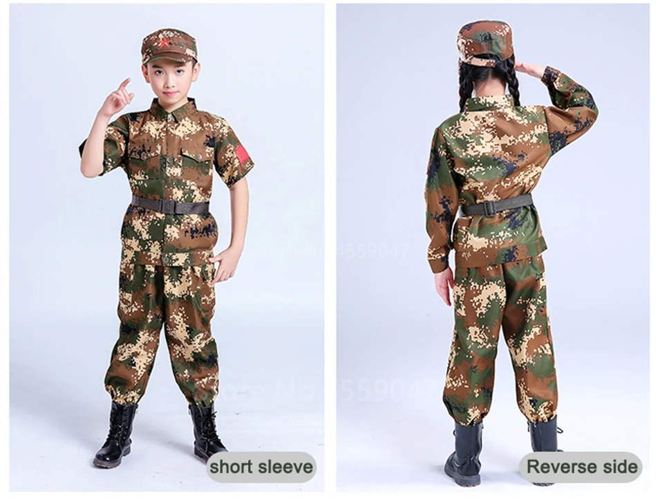 Children Camouflage Tactical Uniforms Hunting Set Men Military Clothing Combat Jackets Pants Kids Army Clothes Cosplay Costumes