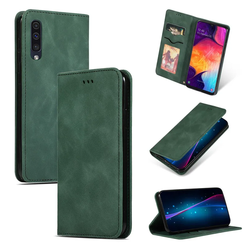 Магнитный чехол для samsung Galaxy A50 A40 A20 A30 A60 A70 A7 8 9 J4 J6 плюс M10 M20 M40 M30 Роскошный кожаный чехол-портмоне с откидной крышкой