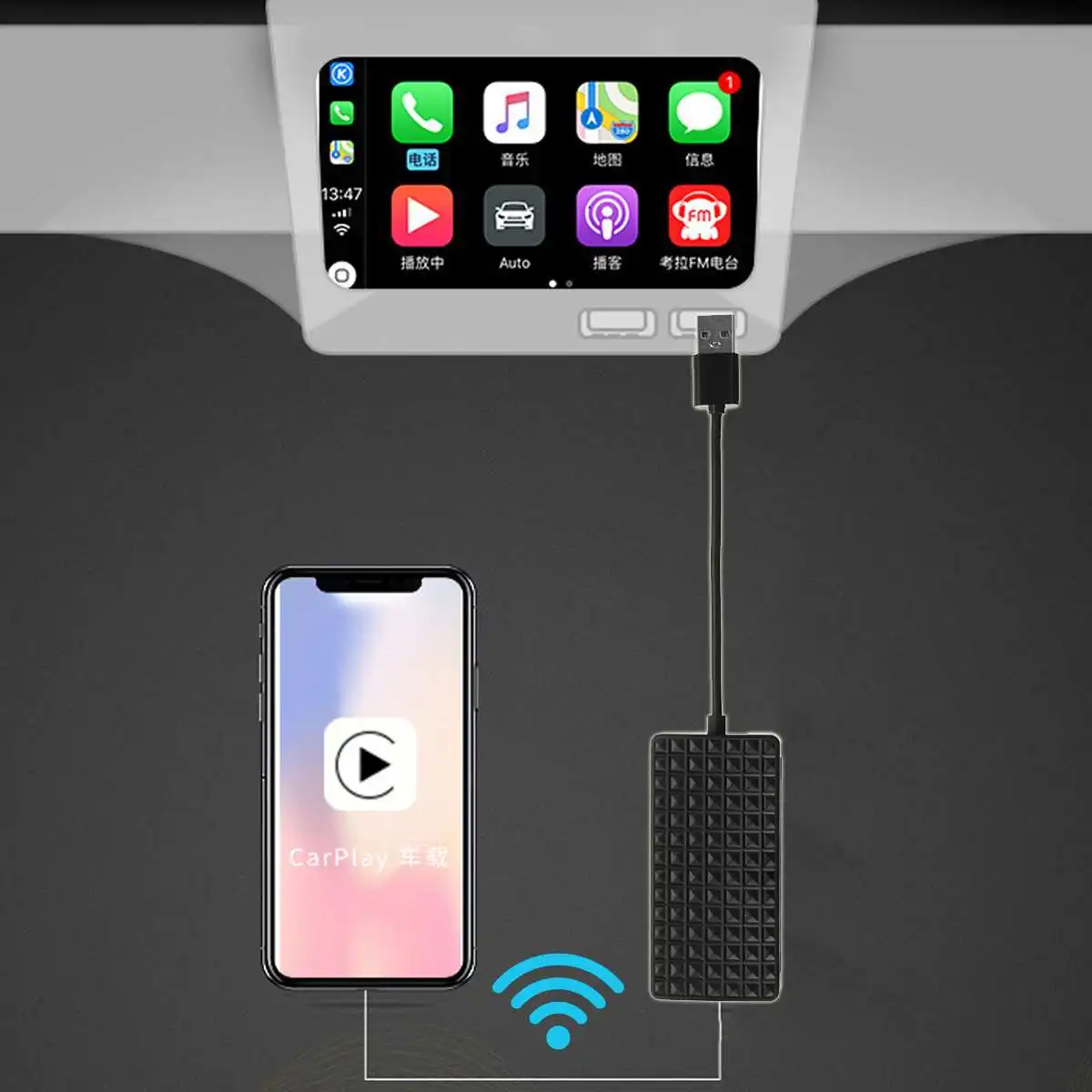 Беспроводной Carlinkit USB Smart Link для Apple CarPlay Dongle для Android WiFi навигационный плеер мини USB Carplay Stick модули