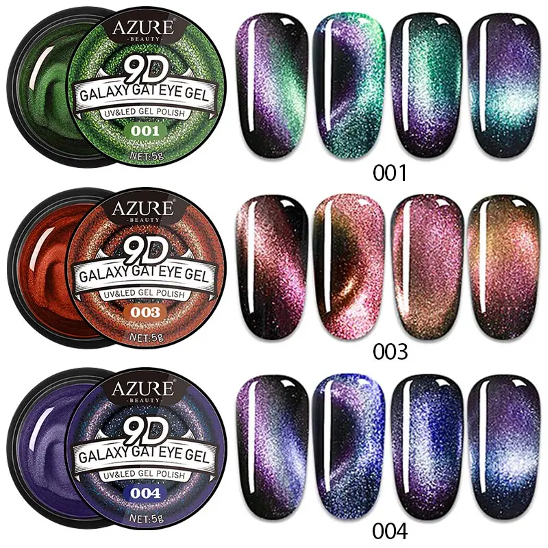 Modelones 4 шт./лот 9D эффект хамелеона гель Galaxy кошачий глаз лак удаляющийся замачиванием Полупостоянный нужен черный базовый гель