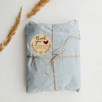 

2 Roll 1inch Thank You for Supporting My Small Business Stickers Classy Retro Sticker for Scrapbooking Office Stationery