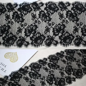 

6 Meter/lot 25cm wide Eyelashes lace trim flower lace fabric handmade diy clothes accessories Wedding tablecloth curtain lace