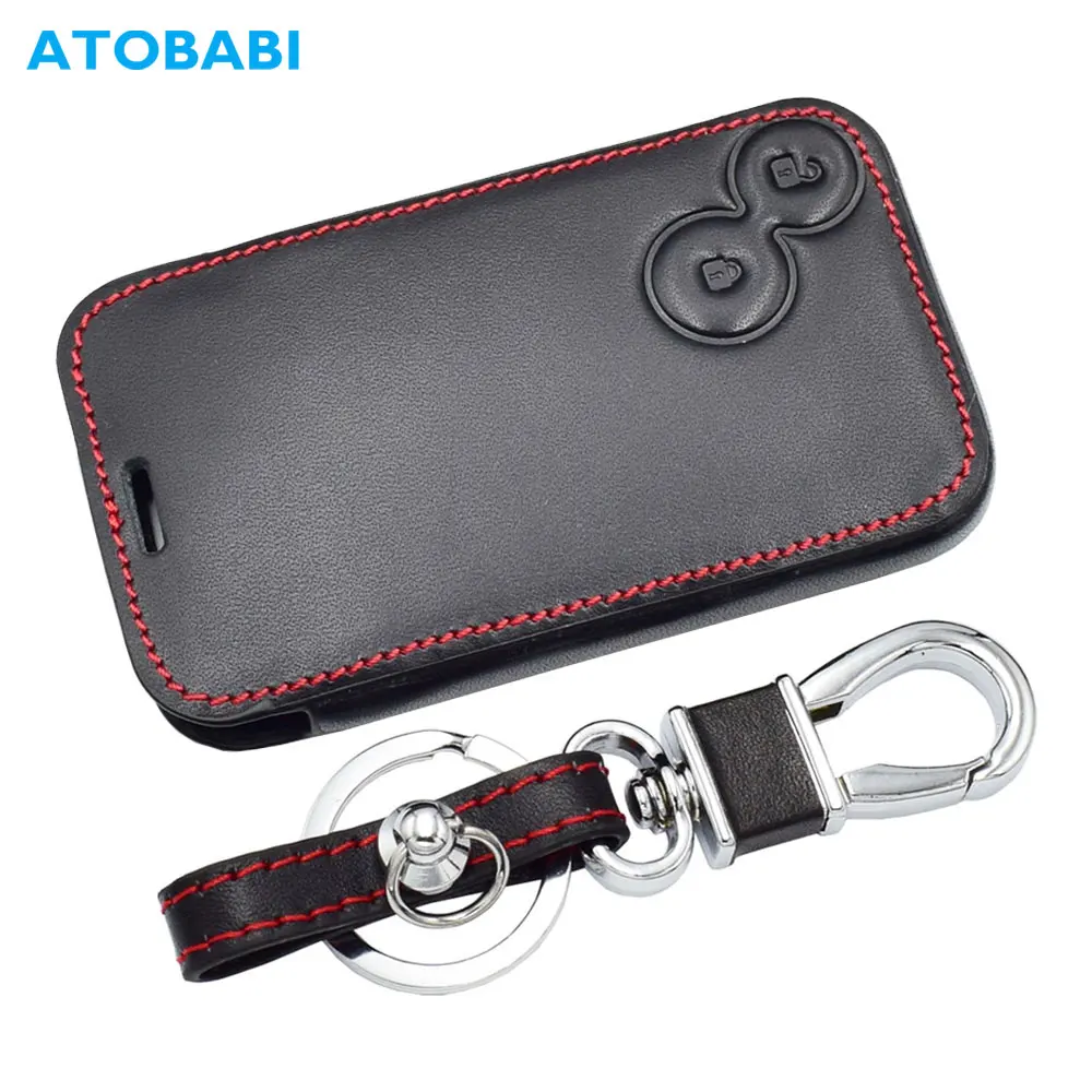 Кожаный чехол для ключа автомобиля Renault Laguna Espace 2 кнопки Smart Keyless Remote Fob Защитная